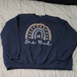 Gildan Navy 'Bee Kind' Crewneck Sweater